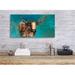 Union Rustic 'Longhorn Geode w/ Tail' - Wrapped Canvas Print Canvas in Blue/Brown | 12 H x 24 W x 1.5 D in | Wayfair BNRS8718 41440395