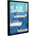 Breakwater Bay 'Nautical Boats Sail' Framed Painting Print on Wrapped Canvas Metal in Blue | 32 H x 24 W x 2 D in | Wayfair BRWT6855 33617098