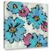 Brayden Studio® Graphic Pink & Blue Floral III Painting Print on Wrapped Canvas in Blue/Pink | 24 H x 24 W x 2 D in | Wayfair BRYS5440 33363556