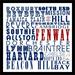 Buy Art For Less Boston Towns 7 by Brandi Fitzgerald - Picture Frame Textual Art Print on Paper in Blue/Red | 18 H x 18 W x 1 D in | Wayfair