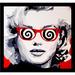 Buy Art For Less 'Marilyn Monroe Swirls' Framed Painting Print Paper in Black/Red/White | 24 H x 24 W x 1 D in | Wayfair IF PAQ011 24x24 1.25 Black