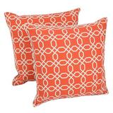Brayden Studio® Pulido Lattice Indoor/Outdoor Throw Pillow Polyester/Polyfill/Cotton Blend in Orange | 17 H x 17 W x 8 D in | Wayfair