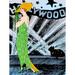 Buy Art For Less 'Holly Diva Around the World Fashion Female' by Jill Meyer Graphic Art on Wrapped Canvas in Black/Blue/Green | Wayfair