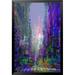 Buy Art For Less 'City Scene' by Cliff Warner Framed Graphic Art Paper in Blue/Indigo | 24 H x 16 W x 1.25 D in | Wayfair