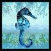 Buy Art For Less 'Waves Seahorse Poster' by Jill Meyer Framed Graphic Art Paper in Black/Blue/Green | 12 H x 12 W x 1 D in | Wayfair