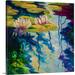 Bungalow Rose Dritarastra Lily Pond I' by Marion Rose Painting Print on Canvas in Blue/Green/White | 24 H x 24 W x 1.25 D in | Wayfair