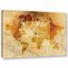 Williston Forge 'World Map Focus' Graphic Art Print On Wrapped Canvas Metal in Brown | 32 H x 48 W x 2 D in | Wayfair CHRL2829 38303465