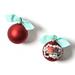 Coton Colors Fun w/ Mr. Snowman Glass Ball Ornament Glass in Red | 3.94 H x 3.94 W x 3.94 D in | Wayfair CHMAS-FUNSNM