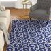 Blue/Navy 94 x 0.5 in Area Rug - Charlton Home® Susan Floral Navy Blue/Ivory Area Rug Polypropylene | 94 W x 0.5 D in | Wayfair