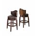 Astoria Grand Dupo Swivel 30" Bar Stool Wood/Upholstered/Leather in Brown | 42 H x 22 W x 20 D in | Wayfair DBHC1417 25286938