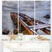 Design Art Old Rusty Pier in Cloudy Day - 3 Piece Graphic Art on Wrapped Canvas Set Canvas in Blue | 28 H x 36 W x 1 D in | Wayfair PT9330-3P