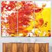 Design Art Textured Red & Yellow Art - 3 Piece Painting Print on Wrapped Canvas Set Canvas in Red/Yellow | 28 H x 36 W x 1 D in | Wayfair PT6527-3P