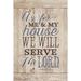 Dexsa "As For Me & My House…" Textual Art Plaque Wood in Blue/Brown | 8.5 H x 6.5 W x 0.5 D in | Wayfair DX8739