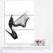 Design Art Leg Wearing High Heel Shoe - 3 Piece Graphic Art on Wrapped Canvas Set Canvas in White | 28 H x 36 W x 1 D in | Wayfair PT8242-3PV