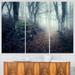 Design Art Old Style Path in Forest - 3 Piece Graphic Art on Wrapped Canvas Set Canvas in Gray/Green | 28 H x 36 W x 1 D in | Wayfair PT8472-3P