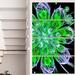 Design Art 'Shiny Green Purple Fractal Flower' 4 Piece Graphic Art on Wrapped Canvas Set Canvas in Black/Green | 48 H x 28 W x 1 D in | Wayfair