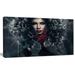 Design Art Passionate Woman in Feather Hood - Wrapped Canvas Graphic Art Print Metal in Black/White | 16 H x 32 W x 1 D in | Wayfair PT9303-32-16