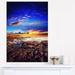 Design Art Sunset Over the Ocean - 3 Piece Wall Art on Wrapped Canvas Set Canvas in Blue | 28 H x 36 W x 1 D in | Wayfair PT8748-3PV