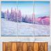 Design Art Winter Sunrise in Mountains - 3 Piece Graphic Art on Wrapped Canvas Set Canvas in Blue | 28 H x 36 W x 1 D in | Wayfair PT9093-3P