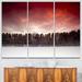 Design Art Sunset over Frozen Lake - 3 Piece Graphic Art on Wrapped Canvas Set Canvas in Black/Red | 28 H x 36 W x 1 D in | Wayfair PT6867-3P