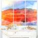 Design Art Retro Island Watercolor - 3 Piece Graphic Art on Wrapped Canvas Set Canvas in Red | 28 H x 36 W x 1 D in | Wayfair PT7791-3P