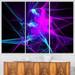 Design Art Purple Glowing Ball of Smoke - 3 Piece Graphic Art on Wrapped Canvas Set Canvas in Indigo | 28 H x 36 W x 1 D in | Wayfair PT7922-3P