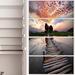Design Art 'Wooden Bridge Under Dramatic Sky' 4 Piece Photographic Print on Wrapped Canvas Set Canvas in Green | 48 H x 28 W x 1 D in | Wayfair