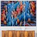 Design Art Macro Render Structure Red - 3 Piece Graphic Art on Wrapped Canvas Set Canvas in Blue | 28 H x 36 W x 1 D in | Wayfair PT9374-3P