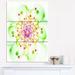 Design Art Perfect Glowing Fractal Flower in - 3 Piece Graphic Art on Wrapped Canvas Set Canvas in Green | 36 H x 28 W x 1 D in | Wayfair