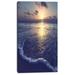 Design Art 'Tranquil Beach at Sunset' Photographic Print on Wrapped Canvas Metal in Blue | 32 H x 16 W x 1 D in | Wayfair PT12217-16-32