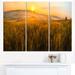 Design Art Tuscany Wheat Field at Sunrise Graphic Art on Wrapped Canvas Canvas | 28 H x 36 W x 1 D in | Wayfair PT11709-3P