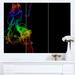 Design Art 'Colorful Abstract Smoke Waves' 3 Piece Graphic Art on Wrapped Canvas Set Canvas in Black | 28 H x 36 W x 1 D in | Wayfair PT14162-3P