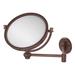 Allied Brass Extend Modern & Contemporary Magnifying Wall Mirror Metal in Brown | 10 H x 8 W x 18 D in | Wayfair WM-6T/4X-CA