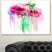 Design Art 'Colorful Hand Drawn Flowers' Graphic Art Print on Wrapped Canvas Metal in Red | 16 H x 32 W x 1 D in | Wayfair PT14993-32-16