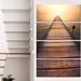 Design Art 'Long Wooden Boardwalk into Sea' 4 Piece Photographic Print on Wrapped Canvas Set Canvas in Brown | 48 H x 28 W x 1 D in | Wayfair