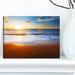 Design Art ' Sea & Sky w/ Sandy Beach' Photographic Print on Wrapped Canvas in Blue | 12 H x 20 W x 1 D in | Wayfair PT14769-20-12