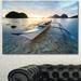 Design Art Boat Docked at Beautiful Sunset - Wrapped Canvas Photograph Print Canvas in White | 28 H x 60 W x 1.5 D in | Wayfair PT14658-60-28