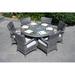 Orren Ellis Therasa Round 6 - Person 53.15" Long Outdoor Dining Set w/ Cushion Glass/Metal in Gray | 29.53 H x 53.15 W x 53.15 D in | Wayfair