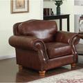 Club Chair - Darby Home Co Battista 48" Wide Top Grain Leather Club Chair Leather/Genuine Leather in Brown | 40 H x 48 W x 36 D in | Wayfair