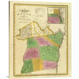 East Urban Home 'New York - Albany, Schenectady Counties, 1829' Print on Canvas in White | 36 H x 29 W x 1.5 D in | Wayfair EABP7687 40293013
