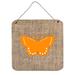 East Urban Home 'Butterfly' Square Metal Graphic Art Plaque in Orange Metal in Brown/Green/Orange | 6 H x 6 W x 0.02 D in | Wayfair