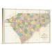 East Urban Home 'Map of North & South Carolina, 1839' Print on Canvas & Fabric in Green/Pink, Size 16.0 H x 22.0 W x 1.5 D in | Wayfair