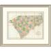 East Urban Home 'Map of North & South Carolina, 1839' Framed Print Paper in Gray/Pink/Yellow, Size 24.0 H x 30.0 W x 1.5 D in | Wayfair