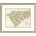 East Urban Home 'Map of North & South Carolina, 1839' Framed Print Paper in Gray/Pink/Yellow | 24 H x 30 W x 1.5 D in | Wayfair EASN4351 39508280