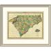 East Urban Home 'Map of North & South Carolina, 1823' Framed Print Paper in Green/Pink, Size 25.0 H x 30.0 W x 1.5 D in | Wayfair EASN4165 39507606