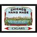 East Urban Home 'Chicago Hand Made Cigars' Framed Vintage Advertisement Paper in Blue | 12 H x 16 W x 1 D in | Wayfair EASN6502 39515869