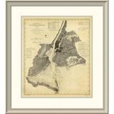 East Urban Home 'Coast Chart No. 20 New York Bay & Harbor, New York, 1866' Framed Print Paper in Gray | 30 H x 27 W x 1.5 D in | Wayfair