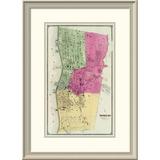 East Urban Home 'Yonkers, New York, 1868' Framed Print Paper in Green/Pink/Yellow | 30 H x 21 W x 1.5 D in | Wayfair EASN4117 39507449