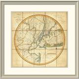 East Urban Home 'Map of the Country Thirty Miles Round the City of New York, 1811' Framed Print Paper in Gray | 30 H x 30 W x 1.5 D in | Wayfair