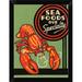 East Urban Home 'Sea Foods Our Specialty' Framed Graphic Art Print Paper in Black/Green/Red | 12 H x 8.96 W x 1 D in | Wayfair EASN8464 39525878